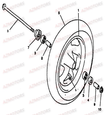 Roue Avant LINHAI Pièces Scooter MONARCH 125cc