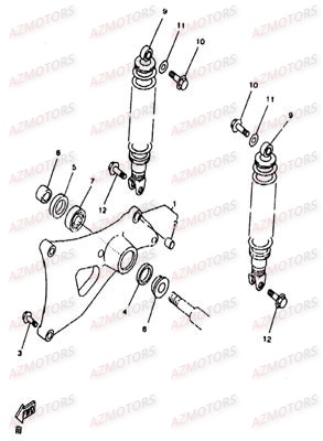 Suspension Arriere LINHAI Pièces Scooter MONARCH 125cc