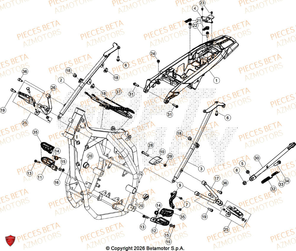 Accessoires Du Chassis BETA Pièces BETA MOTARD 125 4T R 2026