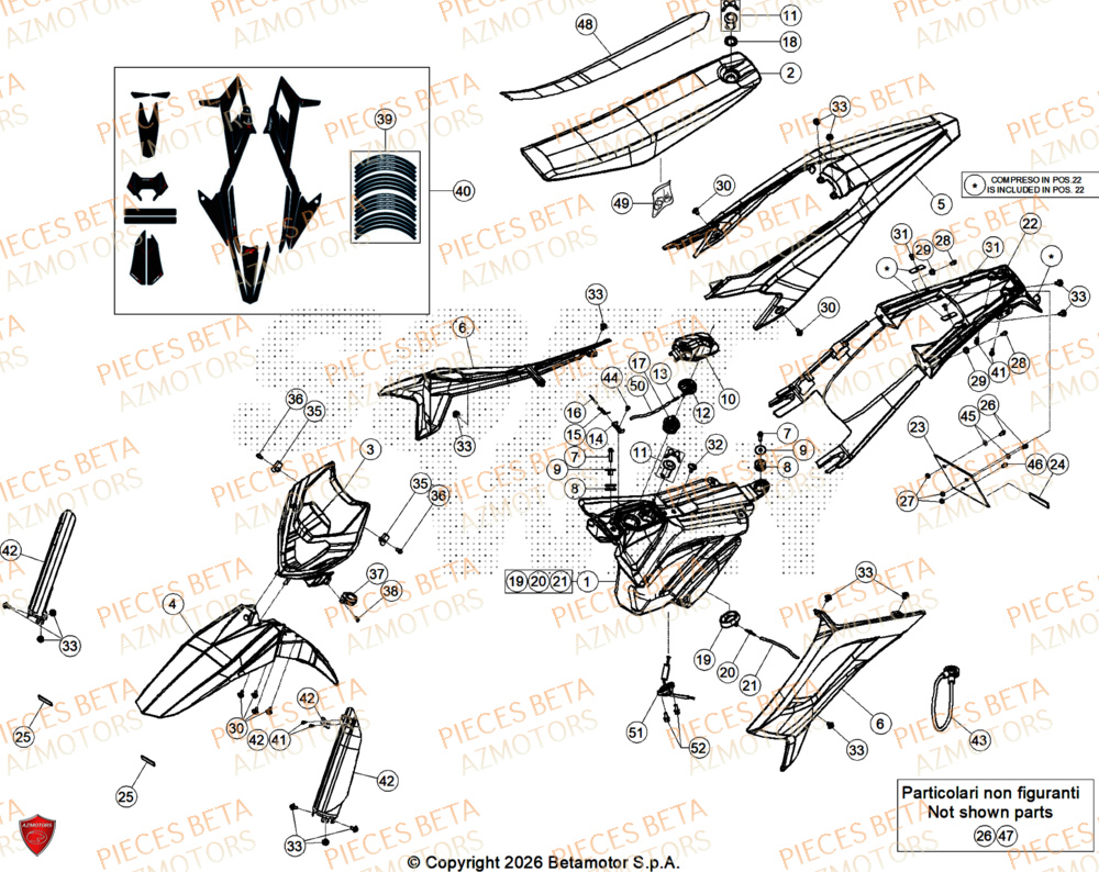 Carenages BETA Pièces BETA MOTARD 125 4T R 2026