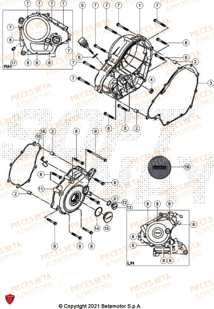 Carter Embrayage BETA Pièces BETA MOTARD 125 4T R 2026