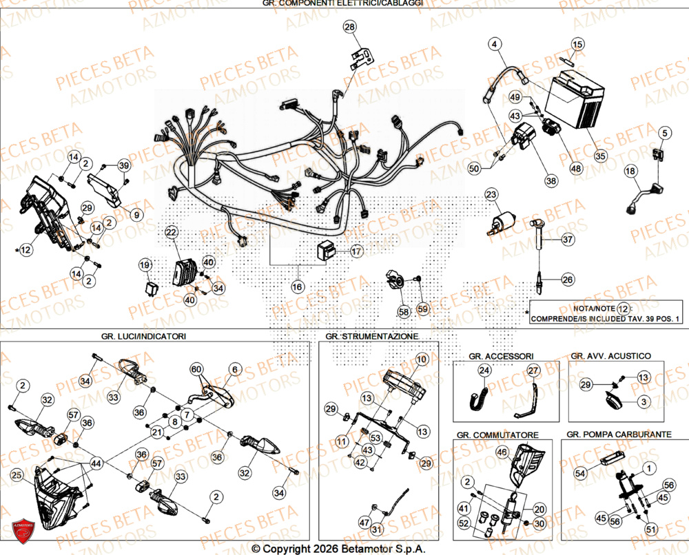 Equipement Electrique BETA Pièces BETA MOTARD 125 4T R 2026