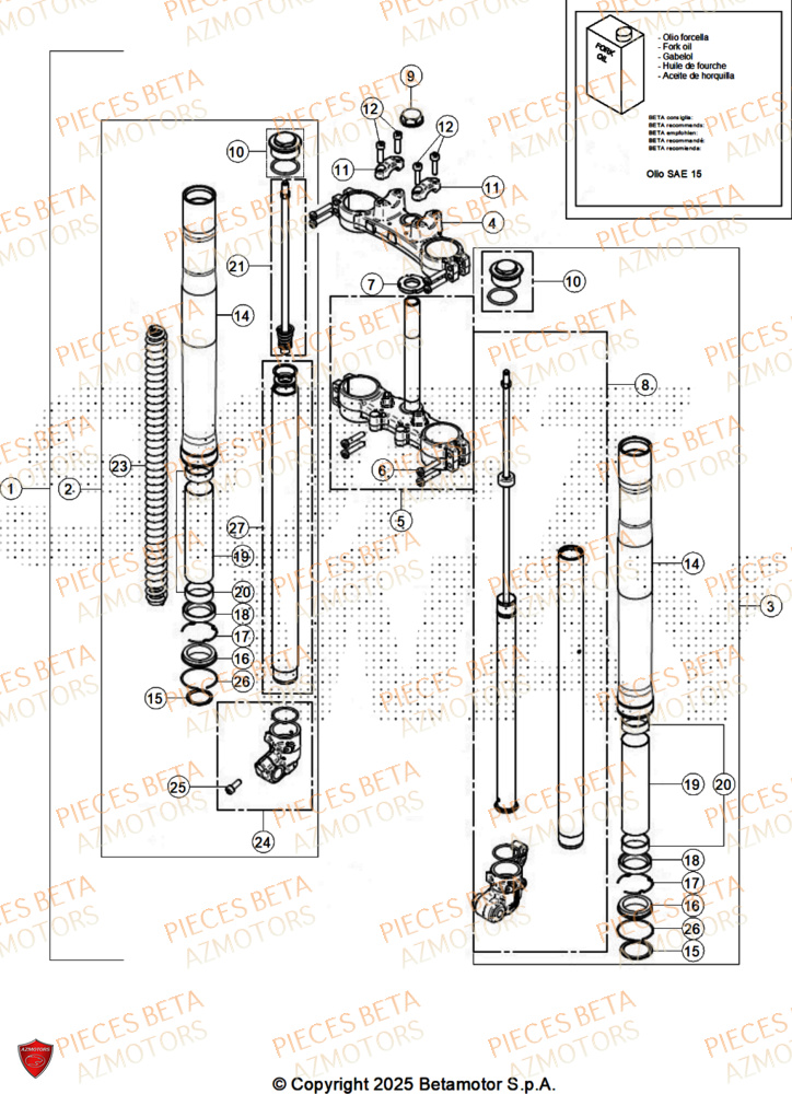 Fourche BETA Pièces BETA MOTARD 125 4T R 2026
