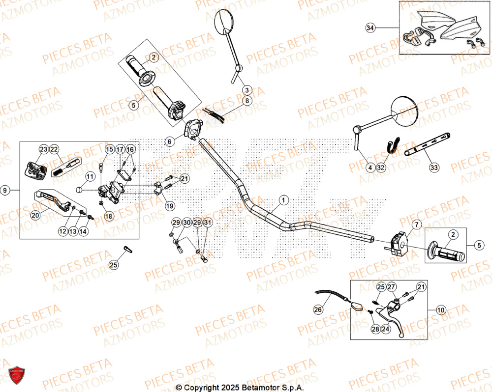 Guidon BETA Pièces BETA MOTARD 125 4T R 2026