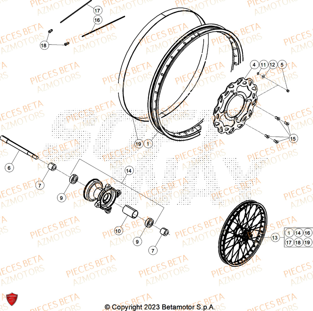 Roue Avant BETA Pièces BETA MOTARD 125 4T R 2026