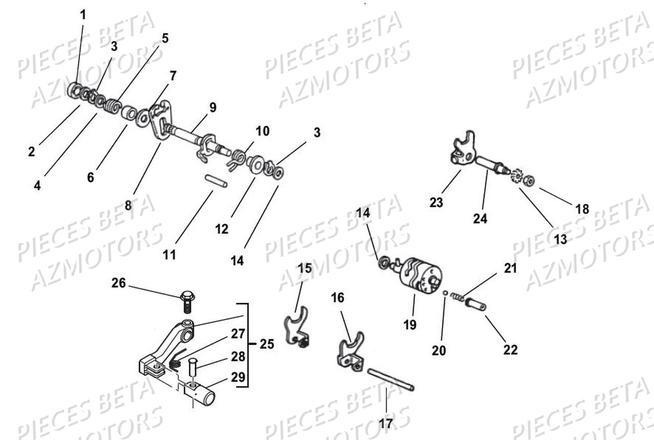 COMMANDE BOITE A VITESSES BETA MOTARD 50 SPORT MY18