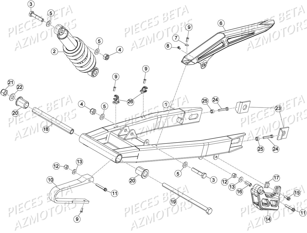 FOUCHE ARRIERE SUSPENSION ARRIERE pour MOTARD-50-SPORT-MY18