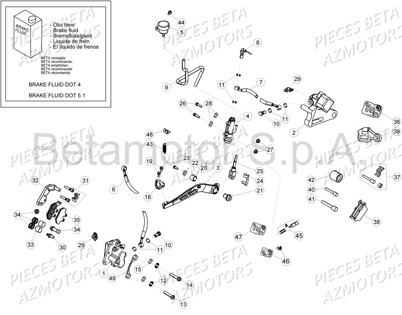 PASTILLES PINCE 25.03067/73 BETA pour FREINS de MOTARD-50-SPORT-MY18