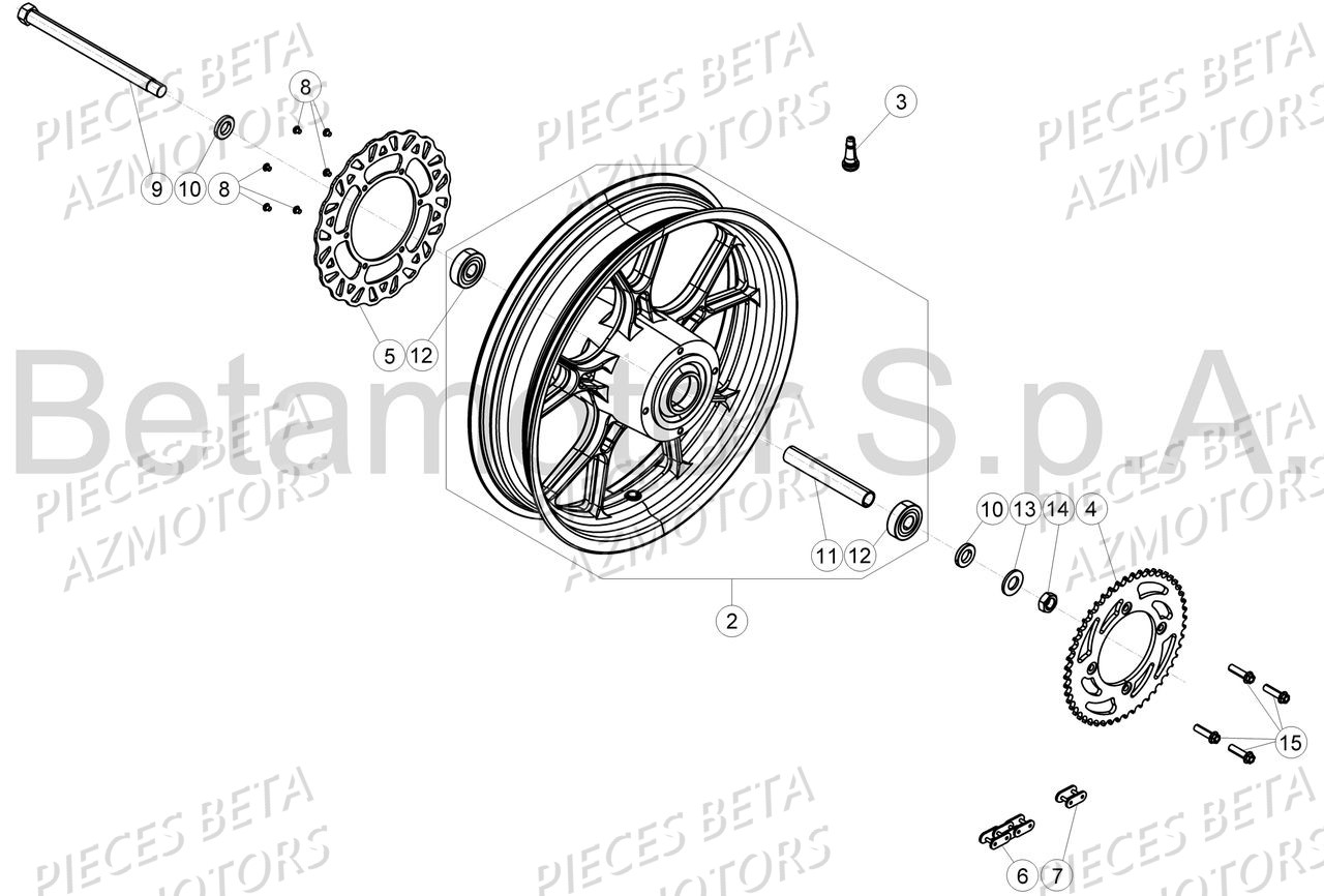 Roue Arriere BETA BETA Motard 50 Sport MY18