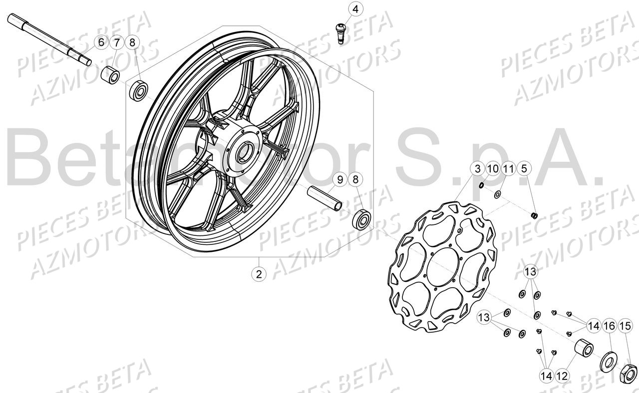 ROUE_AVANT BETA Pièces Beta 50 RR Motard SPORT - 2018