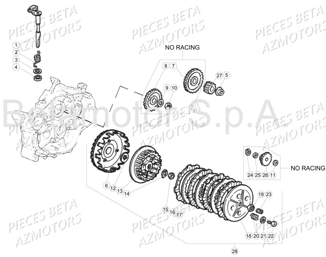 Transmission Principale Embrayage BETA BETA Motard 50 Sport MY18