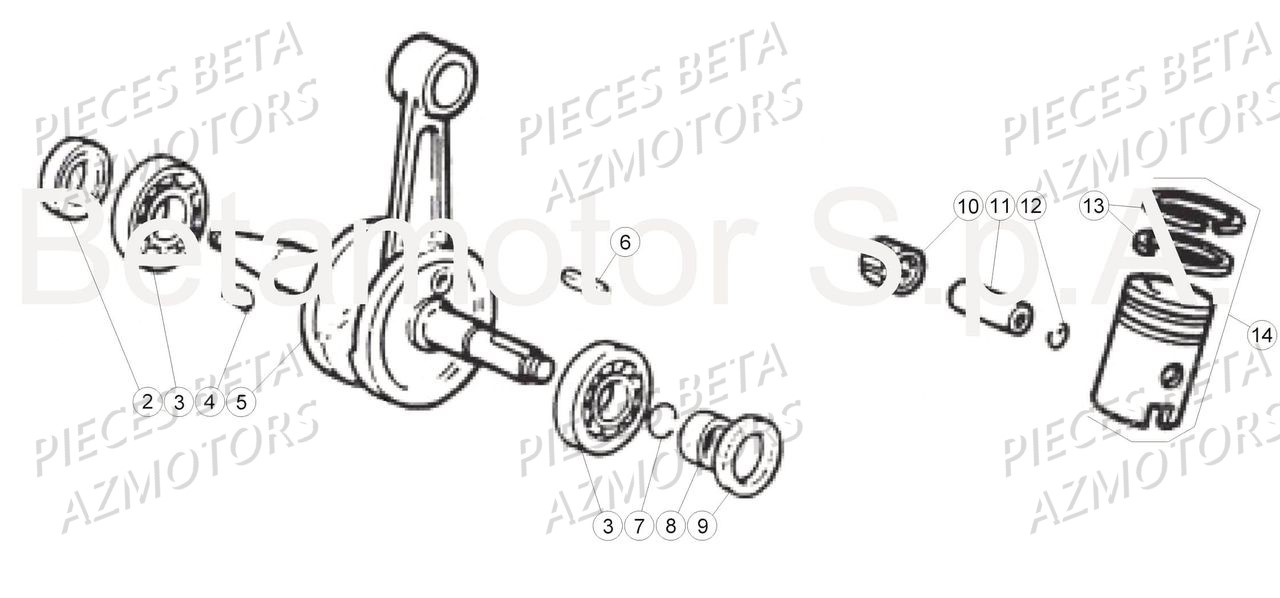 Vilebrequin Piston Contre Arbre BETA BETA Motard 50 Sport MY18