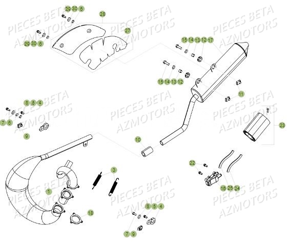 ECHAPPEMENT BETA Pièces Beta 50 RR Motard SPORT - 2019