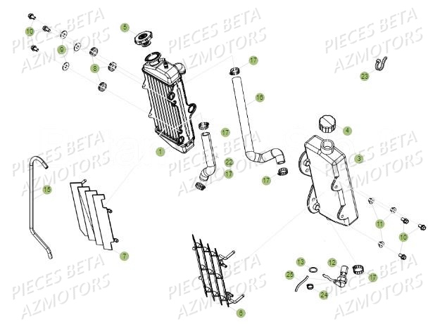 RADIATEUR BETA Pièces Beta 50 RR Motard SPORT - 2019