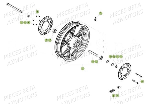 ROUE ARRIERE BETA MOTARD 50 SPORT MY19