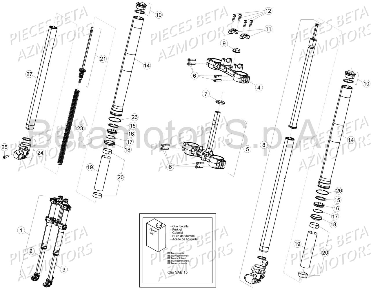 FOURCHE BETA Pièces Beta 50 RR Motard SPORT - 2018