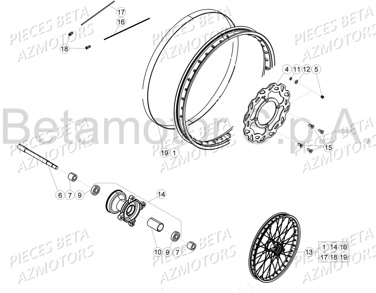 Roue Avant BETA Pièces Beta 50 RR Motard TRACK - 2018