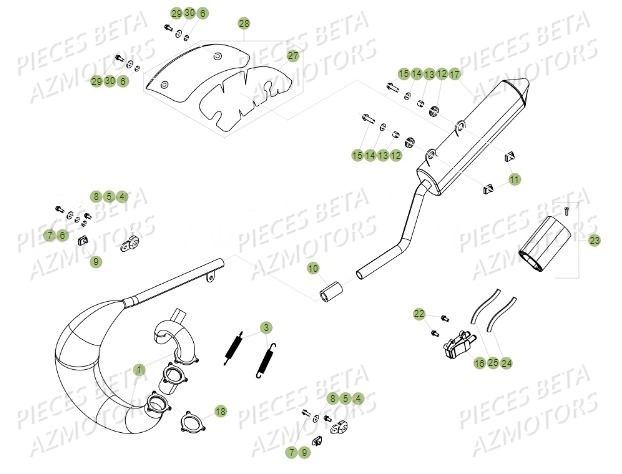 Echappement BETA Pièces Beta 50 RR Motard TRACK - 2019