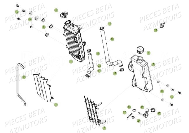Radiateur BETA Pièces Beta 50 RR Motard TRACK - 2019