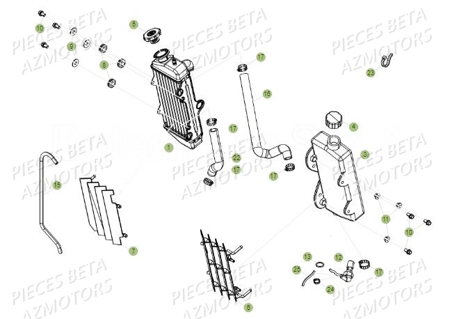 RADIATEUR BETA Pièces Beta 50 RR Motard SPORT - 2019