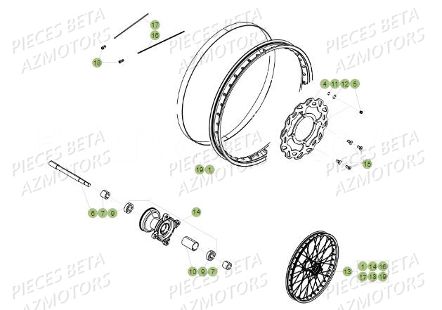 Roue Avant BETA Pièces Beta 50 RR Motard TRACK - 2019