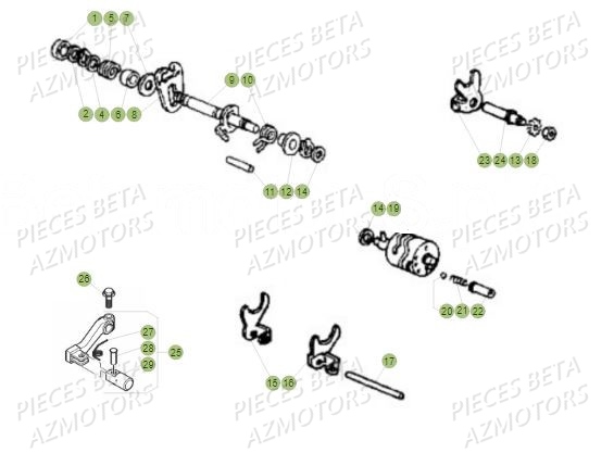 Selecteur BETA Pièces Beta 50 RR Motard TRACK - 2019