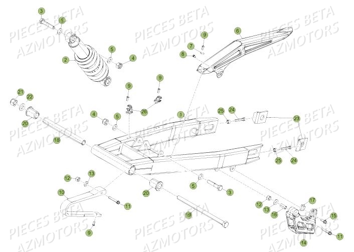 Suspension Arriere BETA Pièces Beta 50 RR Motard TRACK - 2019