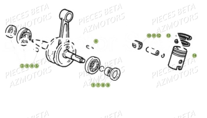 Vilebrequin BETA Pièces Beta 50 RR Motard TRACK - 2019