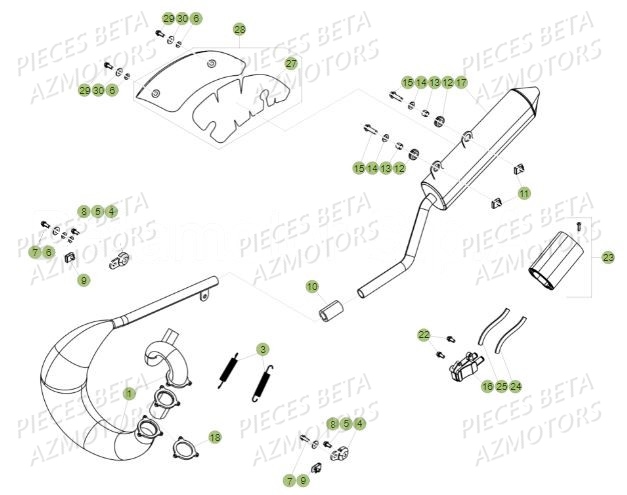 ECHAPPEMENT BETA Pièces Beta 50 RR Motard STANDARD - 2018