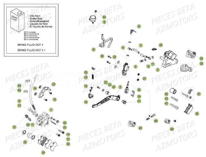 PASTILLES PINCE 25.03067/73 BETA pour FREINS de MOTARD-RR-2T-50-MY18
