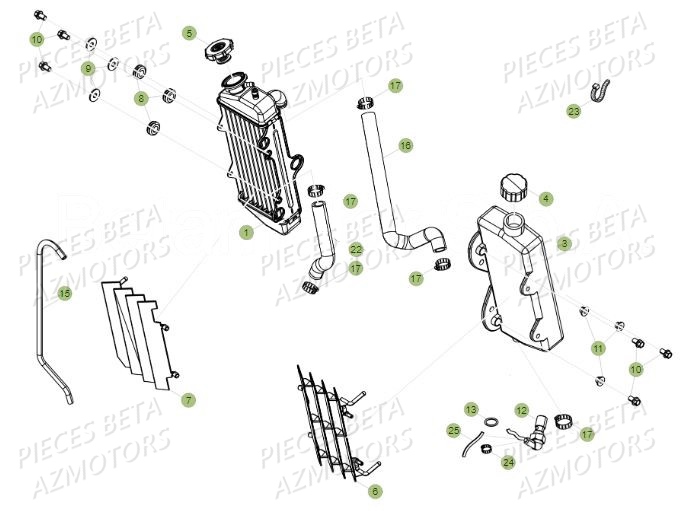 RADIATEUR BETA Pièces Beta 50 RR Motard STANDARD - 2018