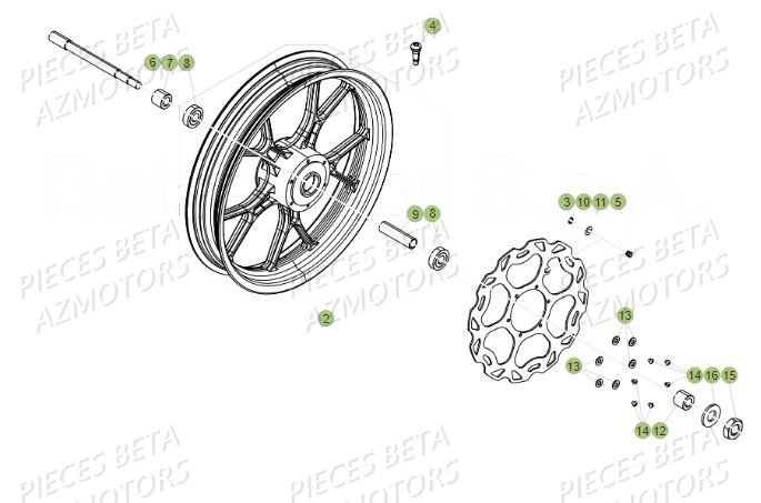 ROUE_AVANT BETA Pièces Beta 50 RR Motard STANDARD - 2018