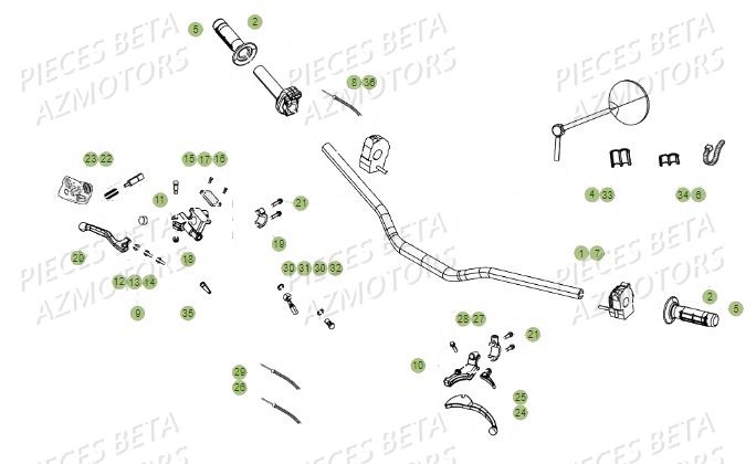 GUIDON BETA Pièces Beta 50 RR Motard STANDARD - 2019