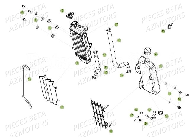 RADIATEUR BETA Pièces Beta 50 RR Motard STANDARD - 2019