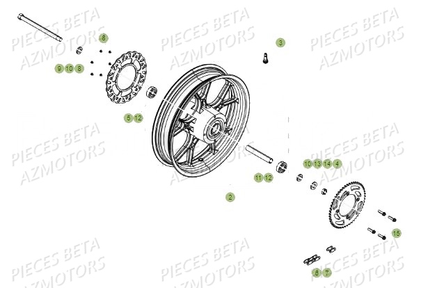 ROUE ARRIERE BETA MOTARD RR 2T 50 MY19