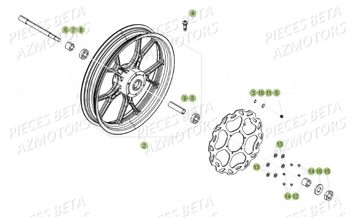 Roue Avant BETA BETA Motard Standard RR 2T 50 MY19