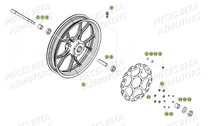 ROUE_AVANT BETA Pièces Beta 50 RR Motard STANDARD - 2019