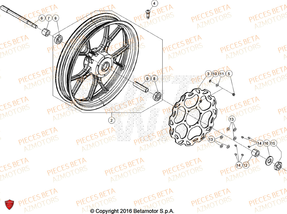 Roue Avant BETA BETA Motard STANDARD RR 2T 50 2025