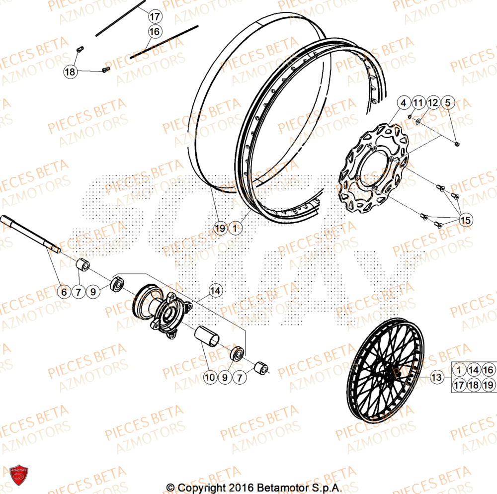 Roue Avant BETA BETA Motard TRACK 2T 50 2026
