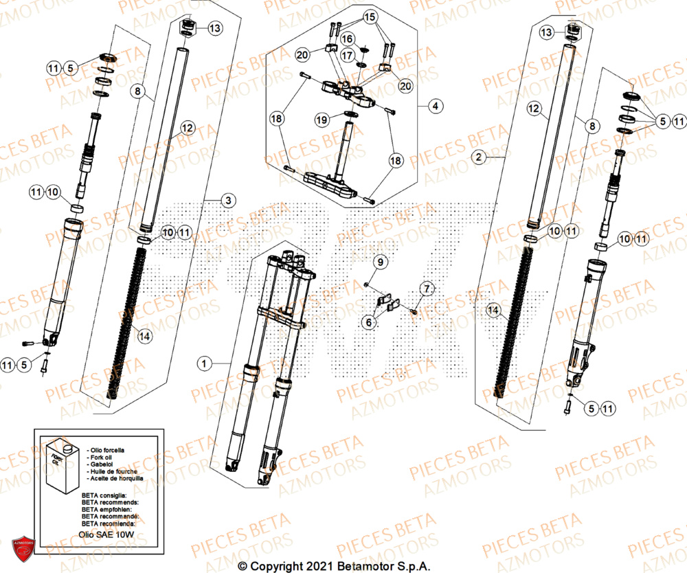 Fourche BETA BETA Motard X GREY 2T 50 2026