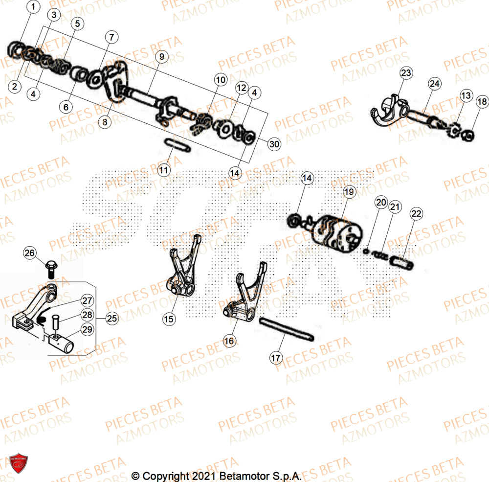 Selecteur De Vitesses BETA BETA Motard X GREY 2T 50 2026