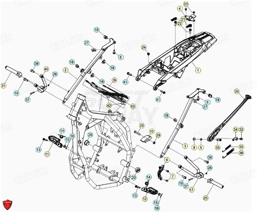 ACCESSOIRES_DU_CHASSIS BETA Pièces MOTARD RR 125 4T LC - 2021-2022