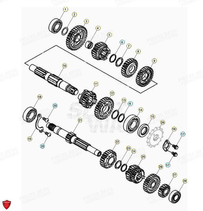 Boite A Vitesses BETA Pièces BETA RR Motard 125 4T LC - 2021-2022