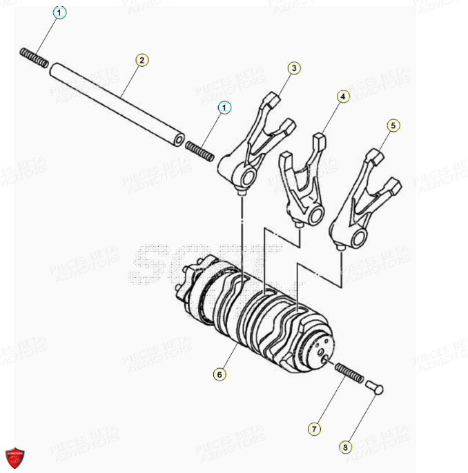 Command Boite A Vitesses Fourchettes BETA Pièces BETA RR Motard 125 4T LC - 2021-2022