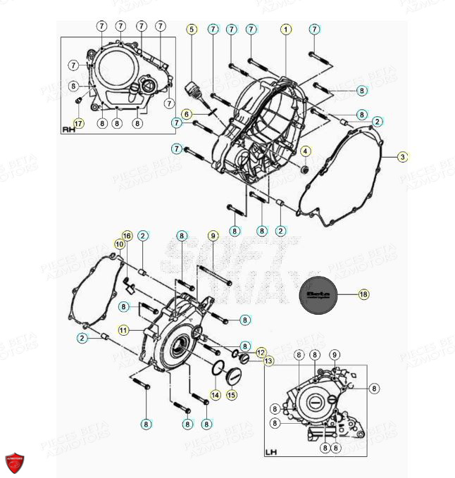 Couvercle Embrayage Couvercle Allumage BETA Pièces BETA RR Motard 125 4T LC - 2021-2022