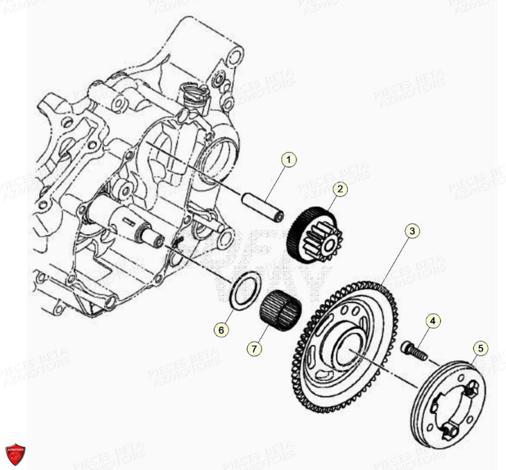 Demarreur Roue Libre BETA Pièces BETA RR Motard 125 4T LC - 2021-2022