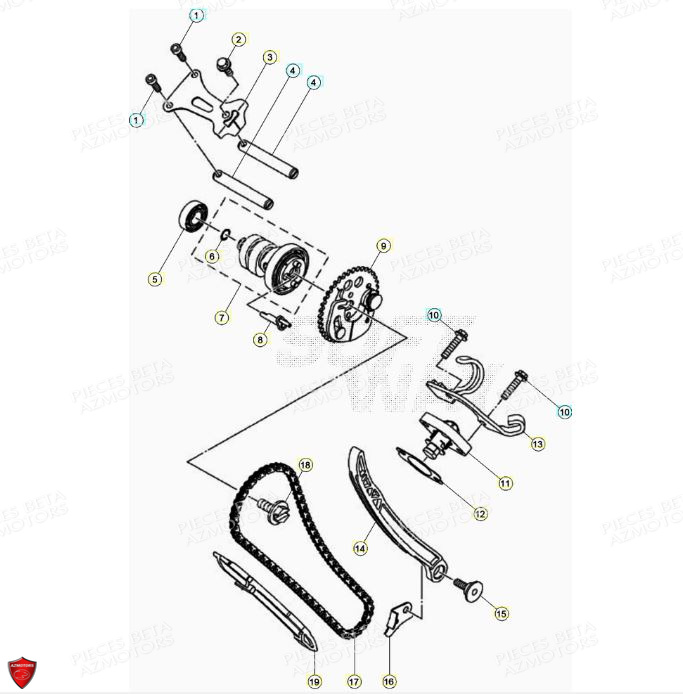 Distribution Arbre A Came BETA Pièces BETA RR Motard 125 4T LC - 2021-2022