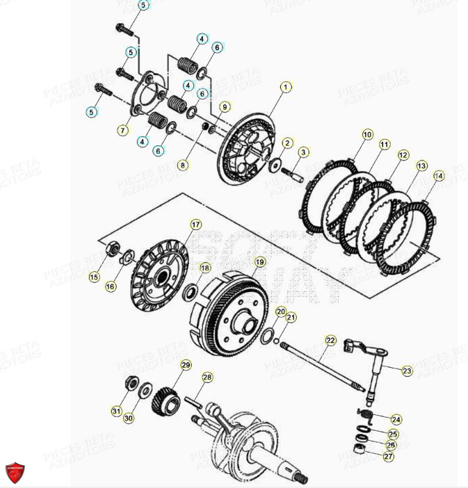 Embrayage BETA Pièces BETA RR Motard 125 4T LC - 2021-2022