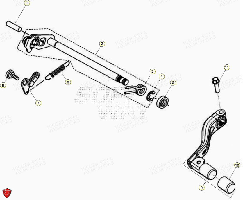 Levier De Boite De Vitesses BETA Pièces BETA RR Motard 125 4T LC - 2021-2022