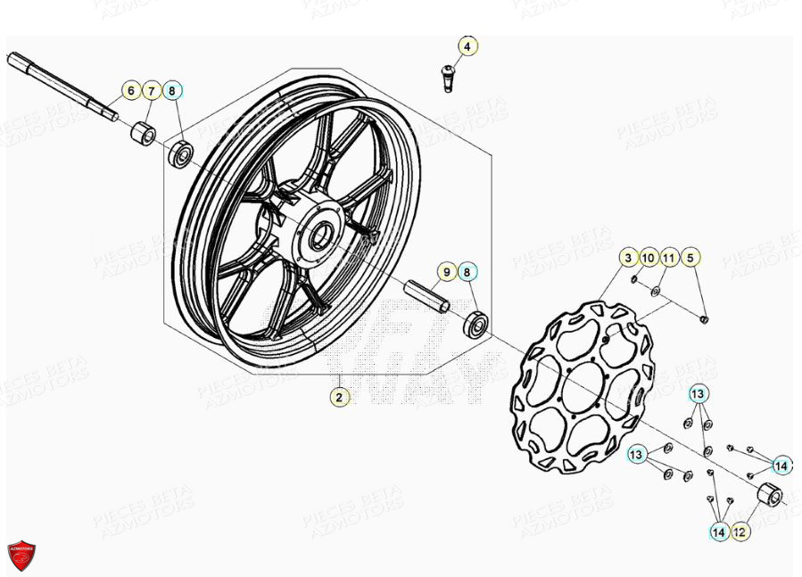 Roue Avant BETA Pièces BETA RR Motard 125 4T LC - 2021-2022